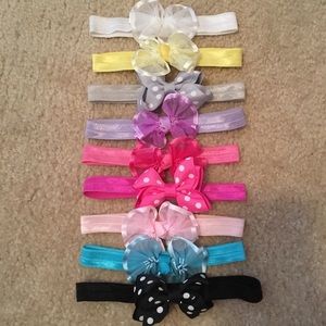 3/$12 Set of 9 Hair Bow Headbands